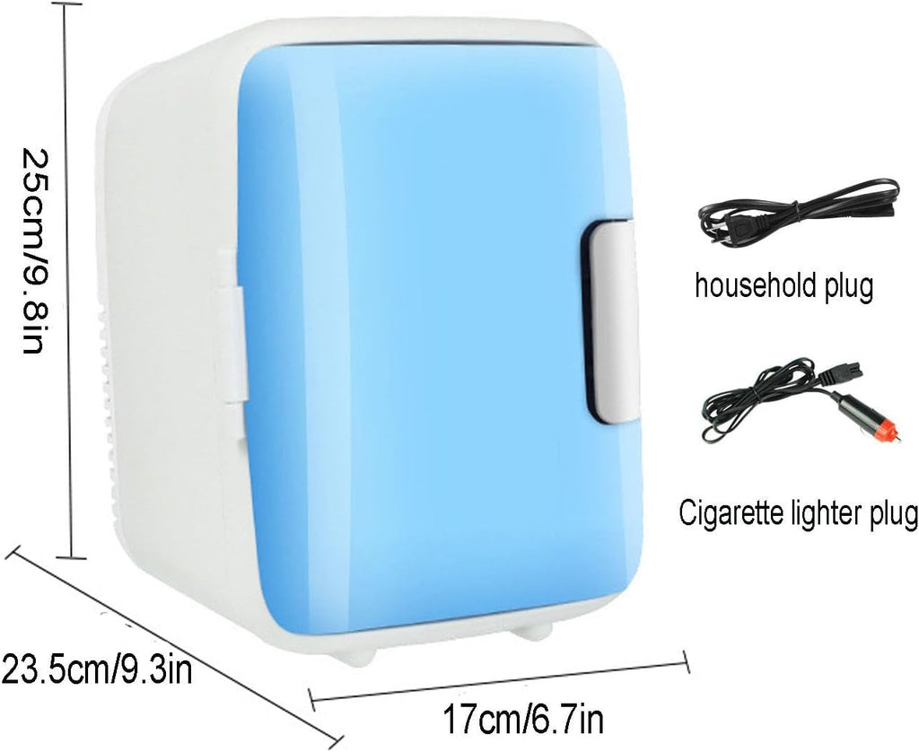 Car Cooling and Heating Box, 4L Mini Car Refrigerator for Home, Car Portable Car Fridge 12V/220V Electric Coolers for Food, Drinks, Skincare, Beauty, Makeup, Camping,Pink