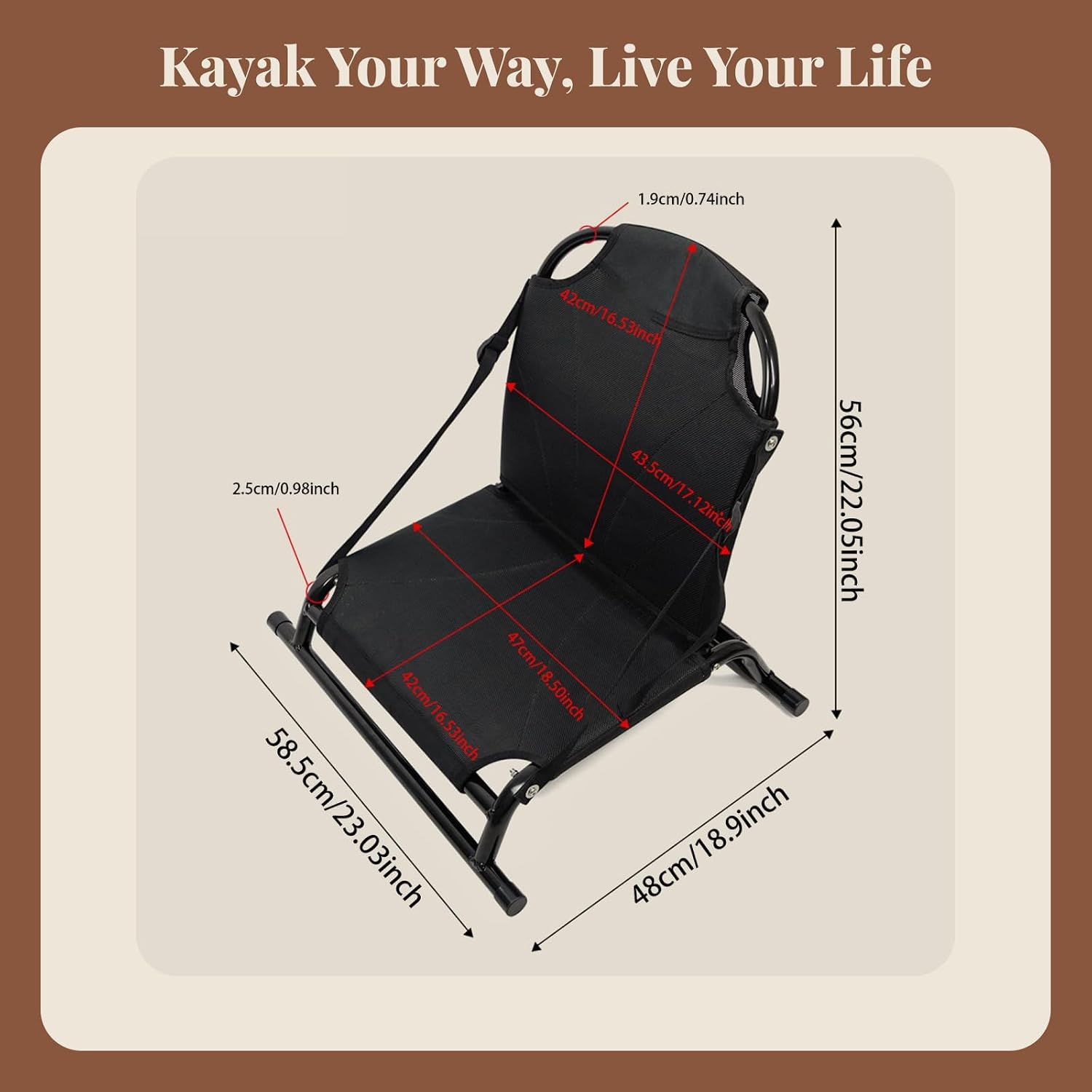 Colaxi Kayak Seat with Backrest Support Versatile Replacement Portable Foldable Fishing Seat