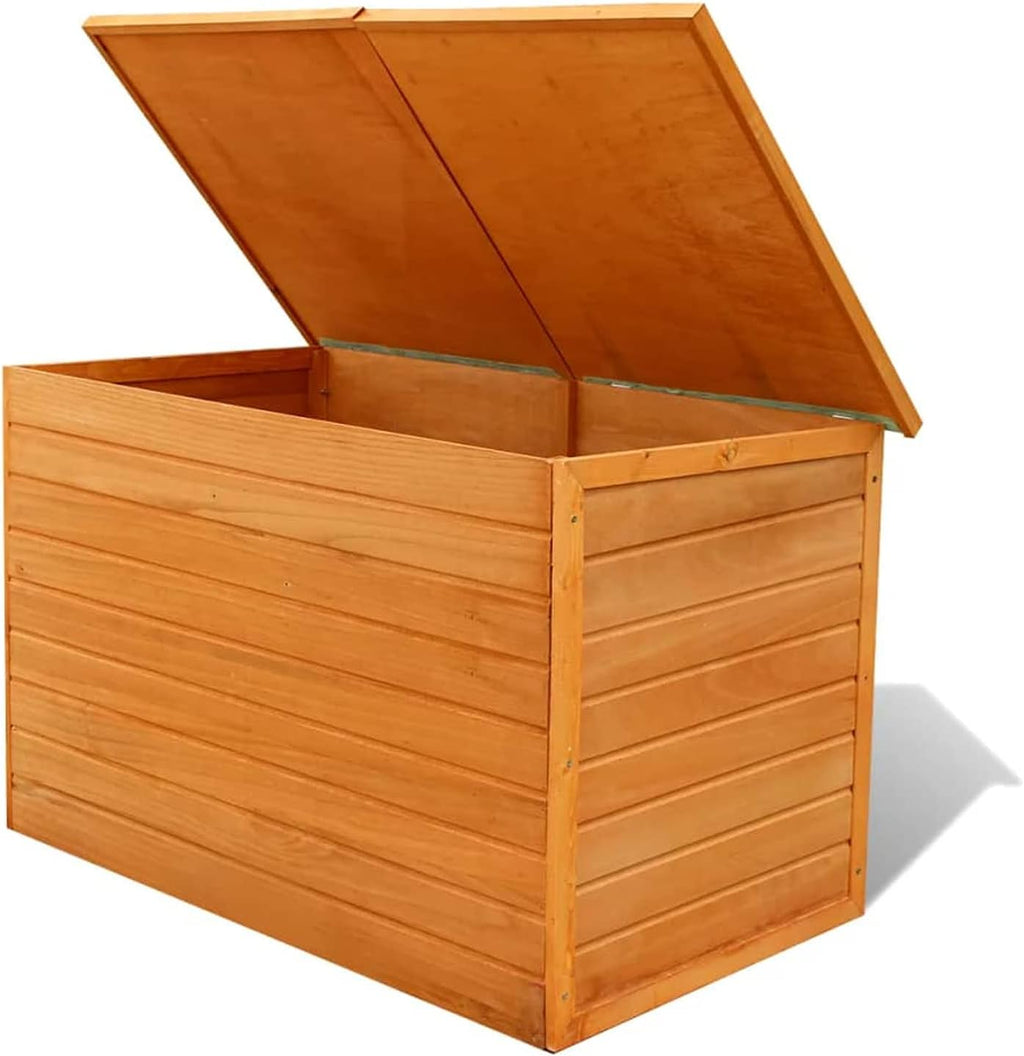 shubiao Patio Storage Box 49.6'x28.3'x28.3' Wood,Poly Rattan,Outside Storage, Outdoor Storage Bin, Keter Deck Box, Deck Storage