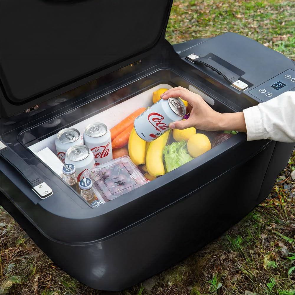 ACOPOWER 12 Volt Car Refrigerator for Tesla Model Y,Tesfridge 35QT Electric Cooler, 12V Fridge APP Control, Portable Freezer Compressor Cooler,-4°F to 68°F,for Outdoor,Travel,Camping, Picnic