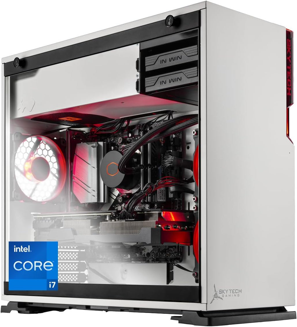 Skytech Gaming Shiva Gaming PC Desktop – Intel Core i7 12700F 2.1 GHz, NVIDIA RTX 3060, 1TB NVME SSD, 16GB DDR4 RAM 3200, 650W Gold PSU, 240mm AIO, 11AC Wi-Fi, Windows 11 Home 64-bit,White