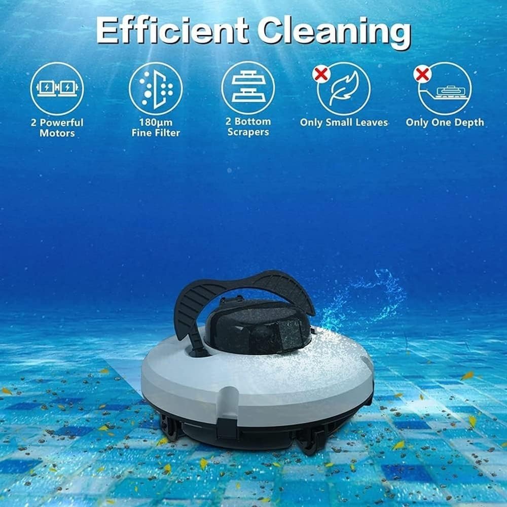 Cordless Automatic Pool Cleaners, 120 Minutes Wall Climbing Pool Cleaning Robot, Fully Automatic Pool Vacuum Cleaner with Upgraded Ultra-Fine Filters