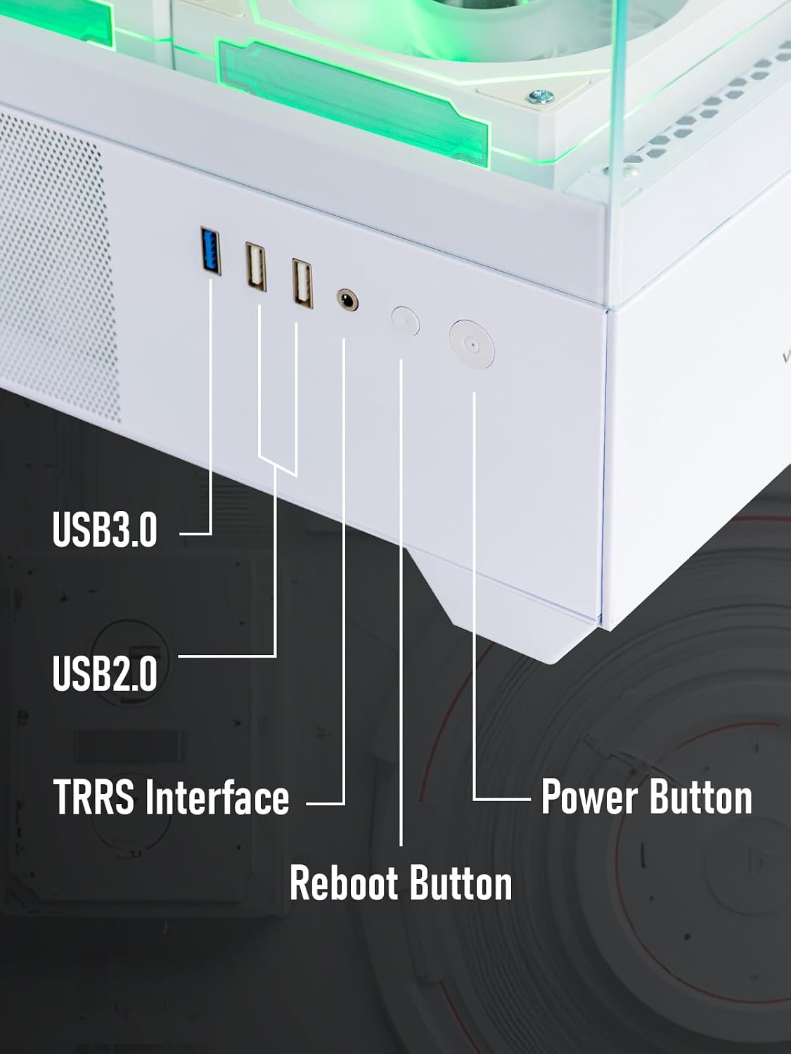 White Gaming PC Computer Desktop – i7 Xeon E5 3.20GHz, Radeon RX 580 8GB, 16GB RAM, 512GB SSD + 1TB HDD, WiFi 6 & BT 5.4, 9× ARGB Fans, Win 11 Pro, High-Performance Gaming Tower