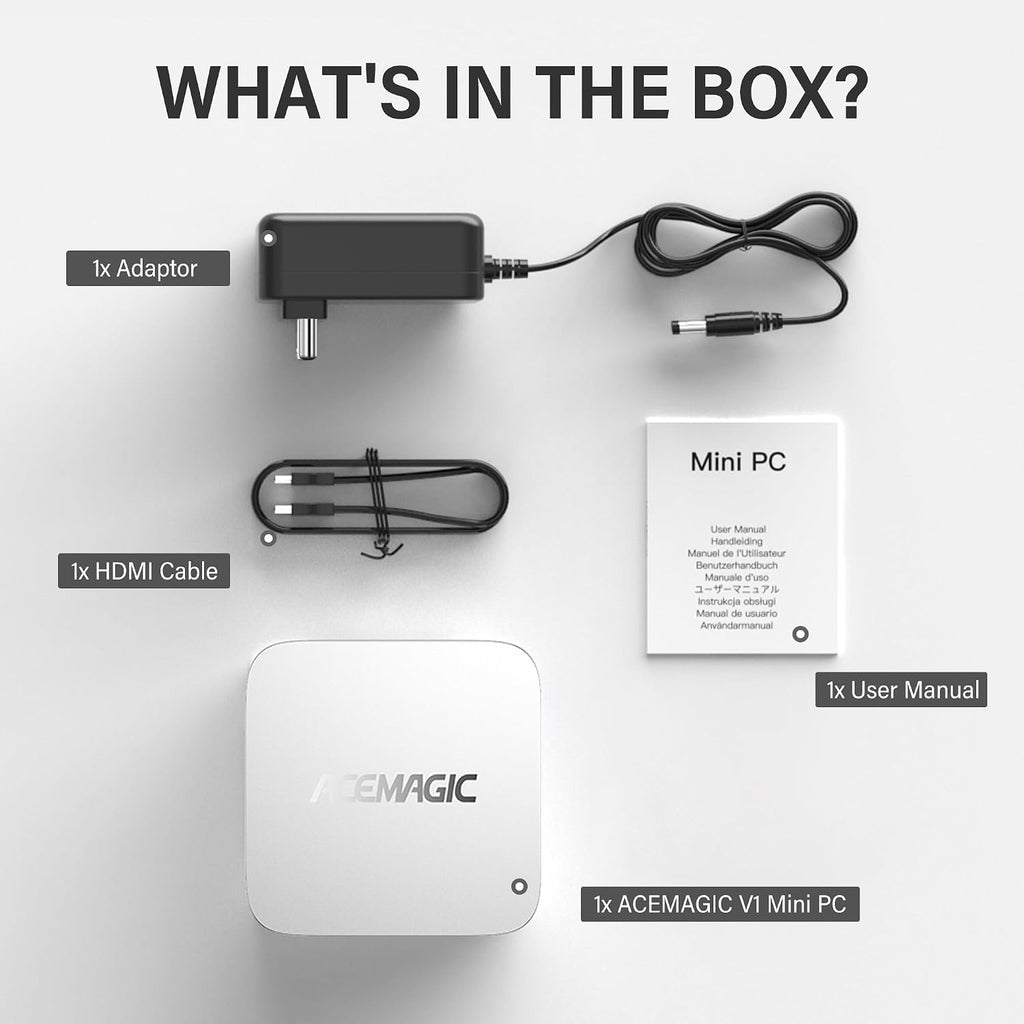 ACEMAGIC V1 Mini PC,16GB DDR4 RAM 256GB SSD Mini Computers, Twin Lake N150(Beat N97/N95) Small Desktop PC, 4K Dual Display/HDMI/WiFi/BT/LAN for Home/Office