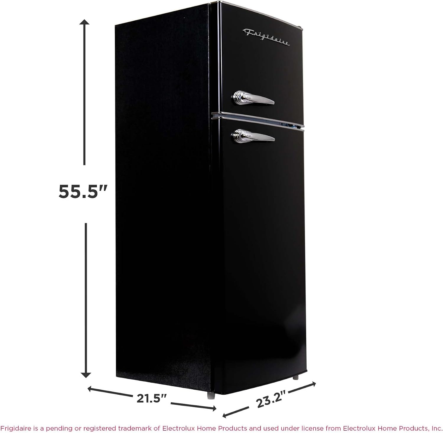 Frigidaire EFR786 Retro Apartment Size Refrigerator with Top Freezer - 2 Door Fridge with 7.5 Cu Ft of Storage Capacity, Adjustable Spill-Proof Shelves, Door & Crisper Bins, Black