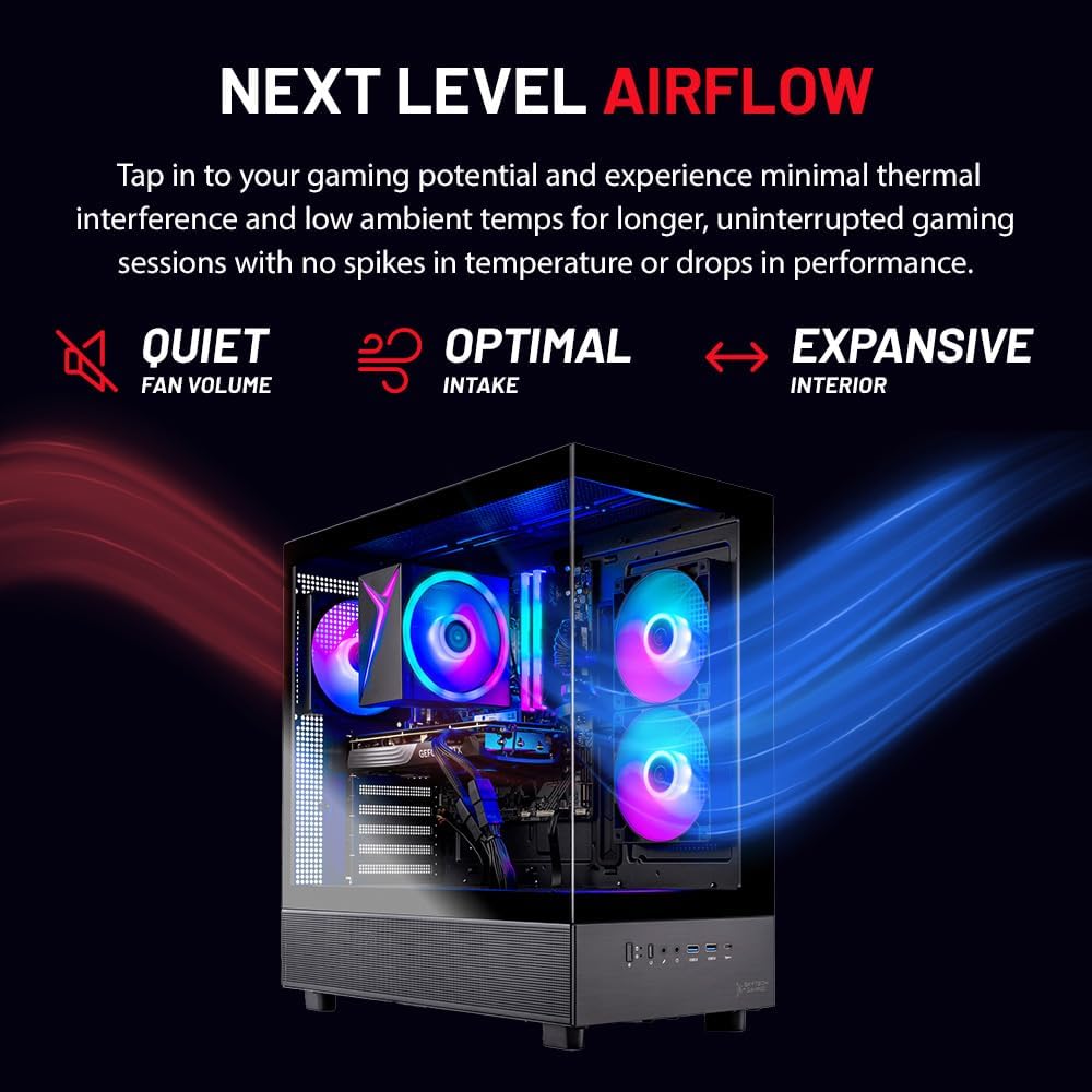 Skytech Gaming Azure 3 Desktop PC, Ryzen 7 7700 3.8 GHz (5.3GHz), NVIDIA RTX 5070 12GB, 1TB Gen4 NVMe SSD, 32GB DDR5 RAM 6000 RGB, 850W Gold PSU, Wi-Fi, Win 11