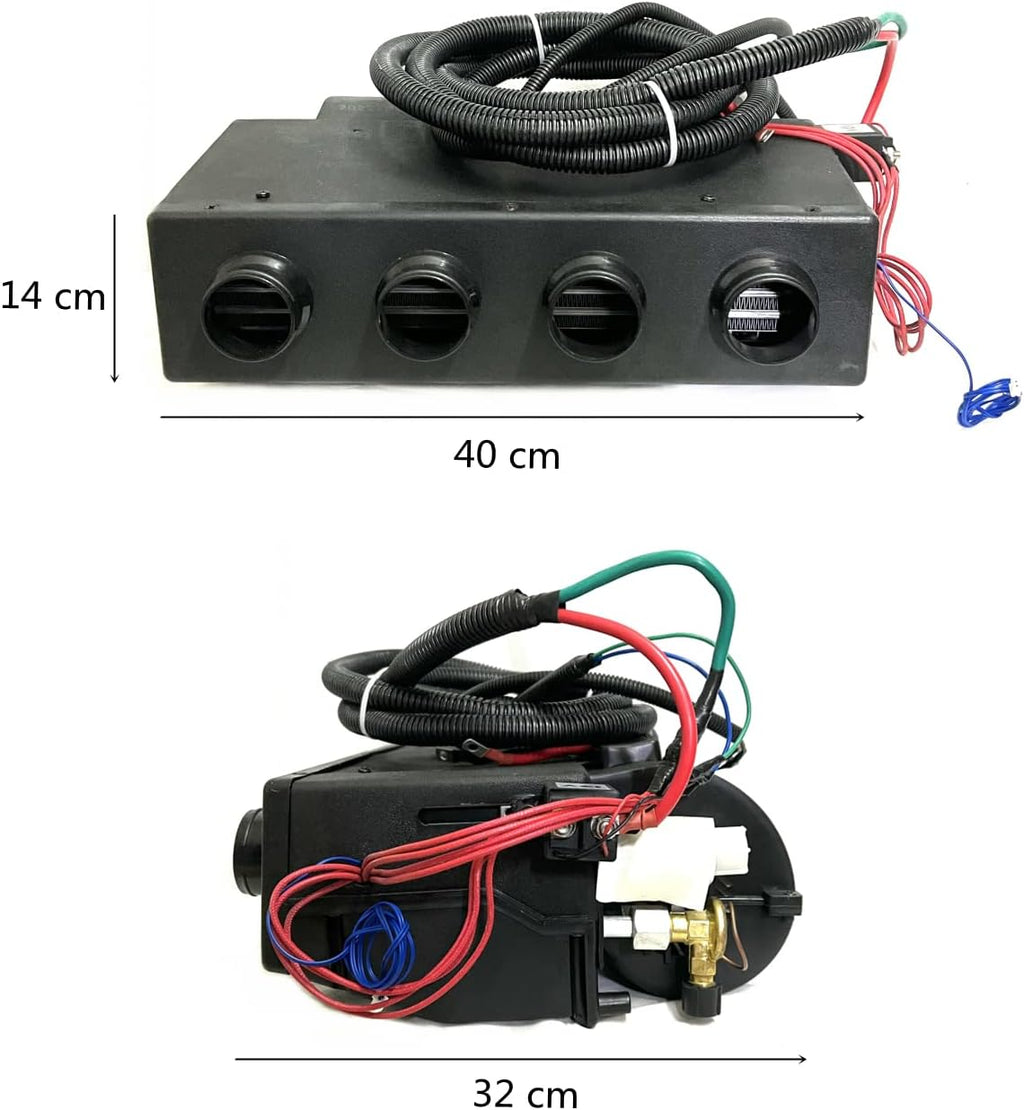 12V DC air conditioner kit, car AC hot and cold dual use, suitable for RV, truck, farm car, van, excavator, bus, car, pickup, etc. Parking air conditioner/PTC heating (12V cold/hot)