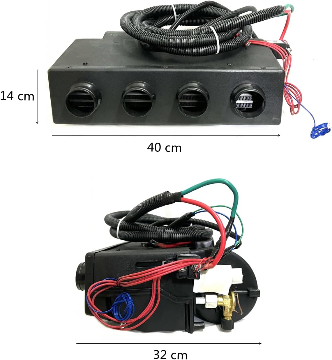 12V DC air conditioner kit, car AC hot and cold dual use, suitable for RV, truck, farm car, van, excavator, bus, car, pickup, etc. Parking air conditioner/PTC heating (12V cold/hot)