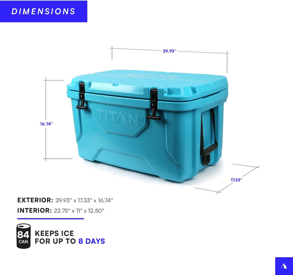 Titan Hard Ice Chest Cooler Roto Cooler with Microban Protection and Deep Freeze Insulation