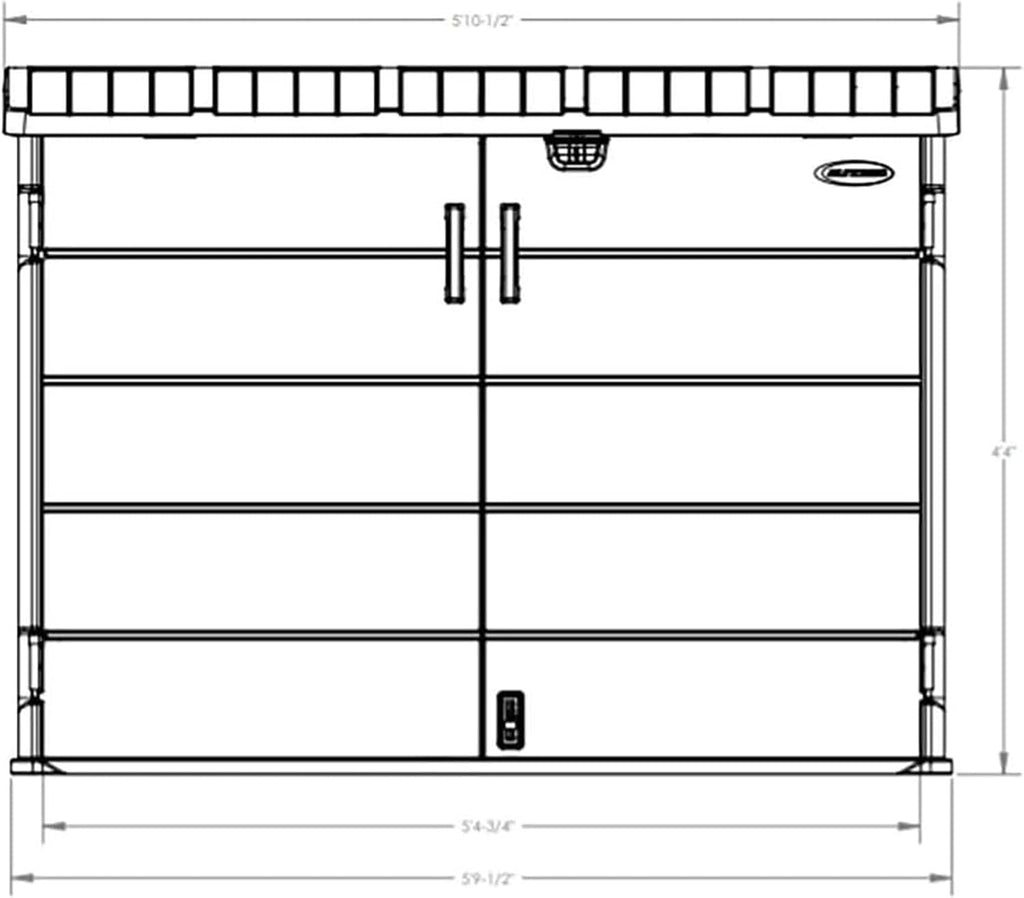 Suncast BMS4780 Stow-Away Horizontal Shed with Floor - Peppercorn
