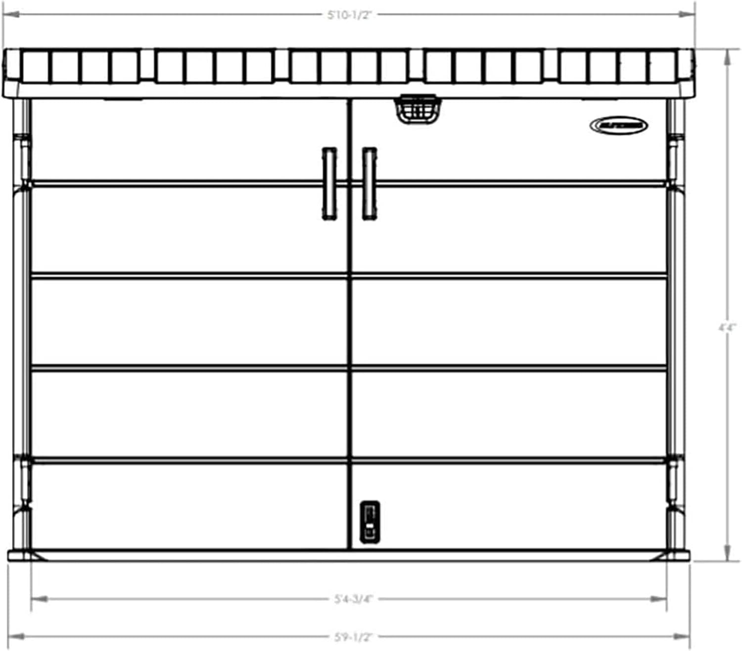 Suncast BMS4780 Stow-Away Horizontal Shed with Floor - Peppercorn