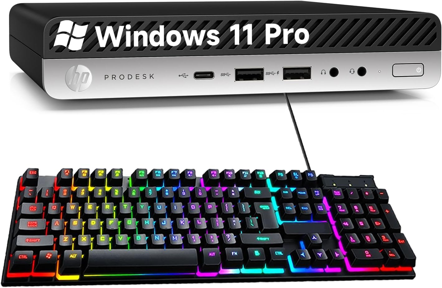 HP Prodesk 600 G3 Mini Desktop PC, with Core i5-7500 Processor (3.4GHz-3.8GHz), 8GB DDR4 RAM, 256 SSD, USB WiFi+BT, Keyboard and Mouse, Windows 11 Pro (Renewed)