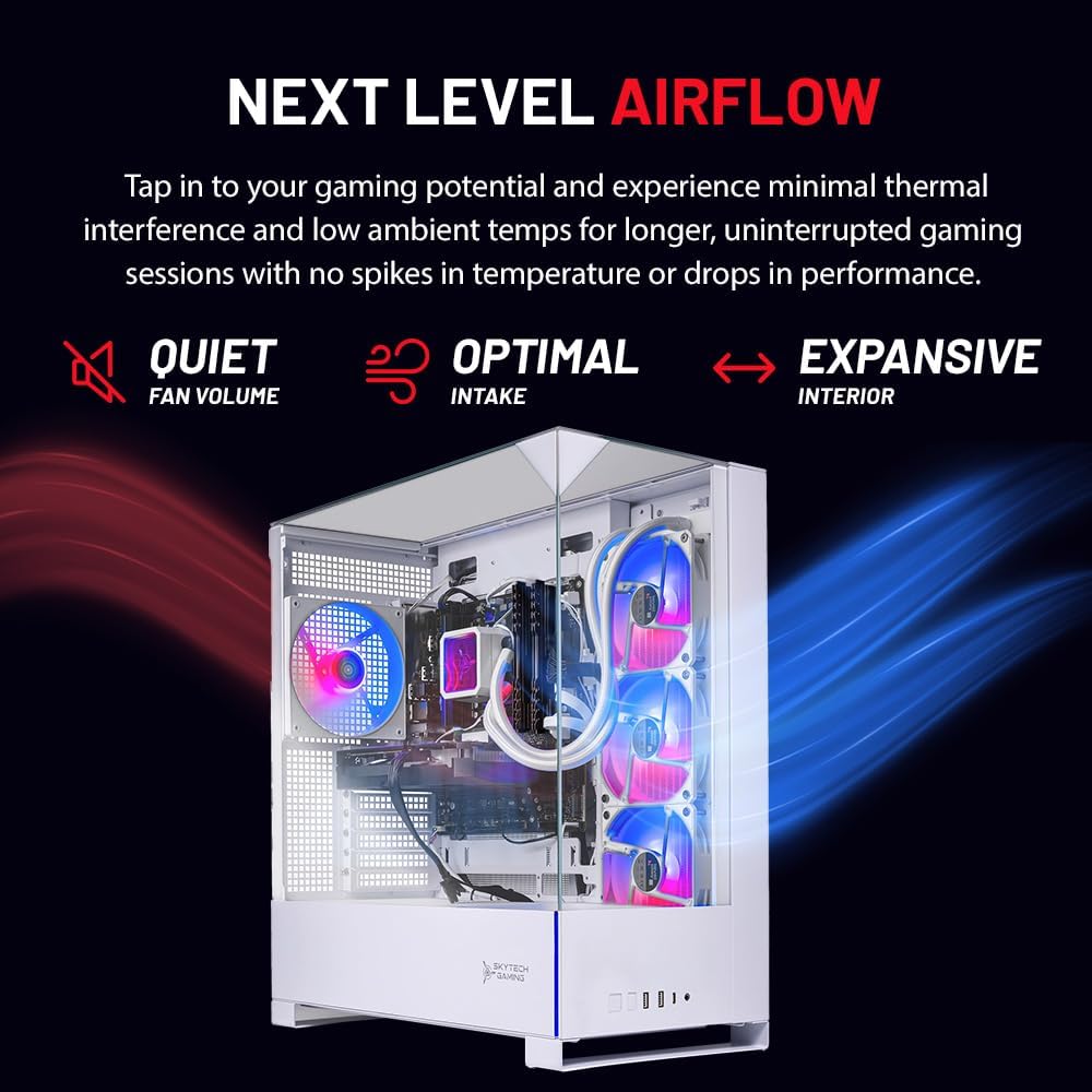 Skytech Gaming Archangel 5 Gaming PC, AMD Ryzen 7 7700X 4.5GHz, NVIDIA RTX 5070 12GB, 1TB Gen4 NVMe SSD, 32GB DDR5 RAM 6000, 750W Gold PSU, 360 ARGB AIO, Wi-Fi, Win 11, Desktop