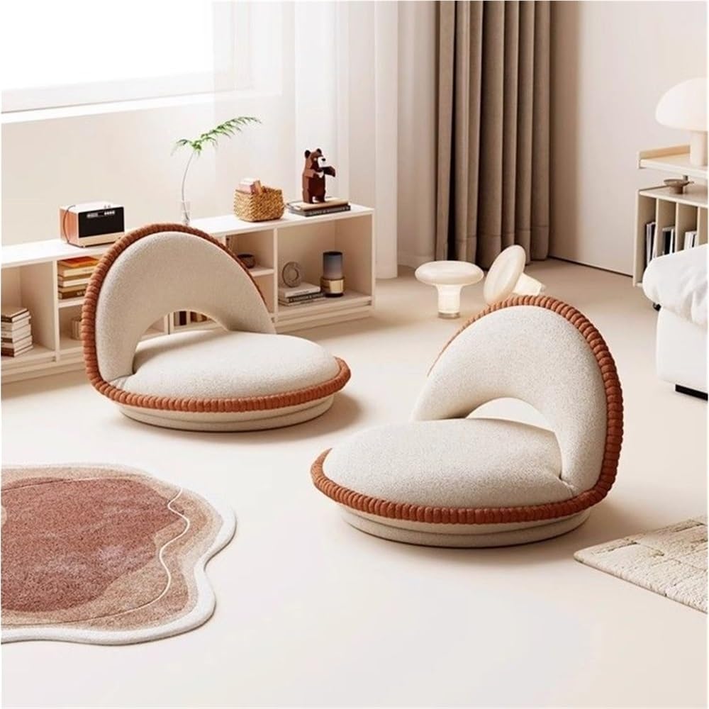 360° Swivel Floor Chair, Foldable Design Single Seat, Compact Floor Seating with Backrest for Gaming, Reading, Meditation, and Living Room(Yellow)