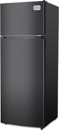 BLACK+DECKER 7.7 Cu. Ft. Top Mount Refrigerator with Freezer, 2 Door Fridge with Top Freezer and Mechanical Temperature Control, For Homes and Apartments, BDA77LAB, Black