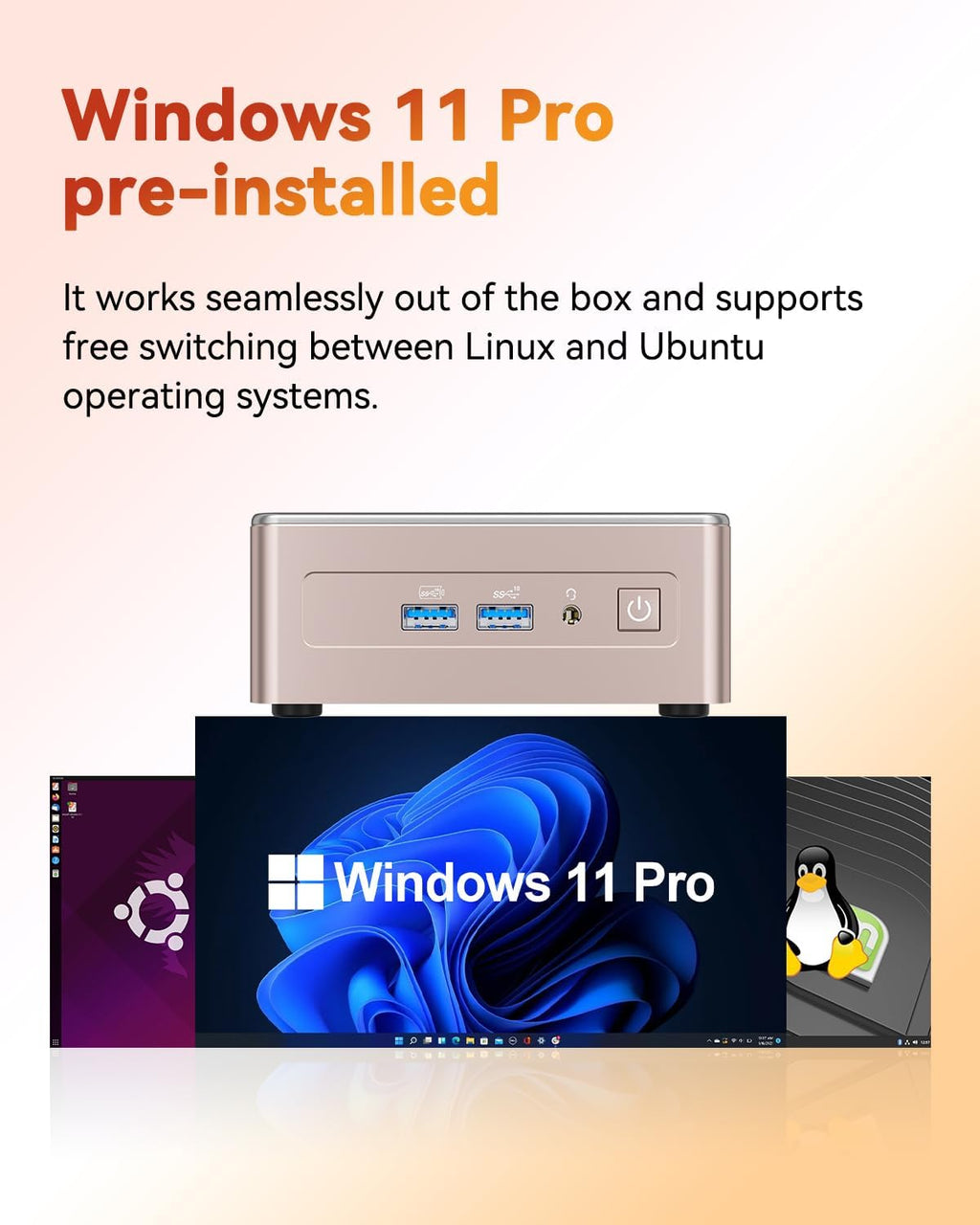 GEEKOM [Designed Bulk Orders] A5 Mini PC 2026 with AMD Ryzen 7 5825U, 16GB DDR4, 512GB NVMe SSD, 2.5' SATA HDD, Radeon Vega 8 Graphics, Windows 11 Pro, 8K Quad Display, Dual HDMI, SD 4.0 Slot