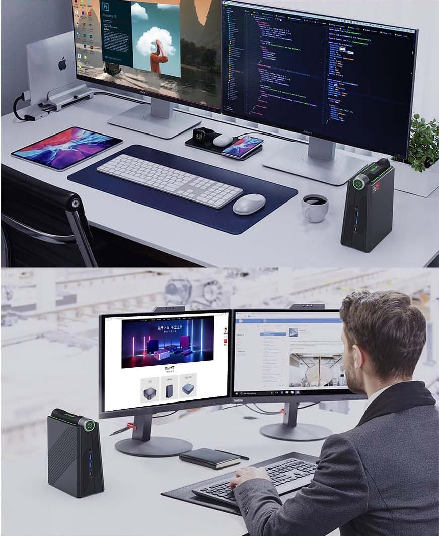 MegaPC Mini Gaming Desktop Intel i7-12700H | DDR4 NVMe SSD | 3-Mode Performance Switch, 4K Triple Display, WiFi 6, Bluetooth 5.2 by Phantom Series (512, GB, 32, GB)