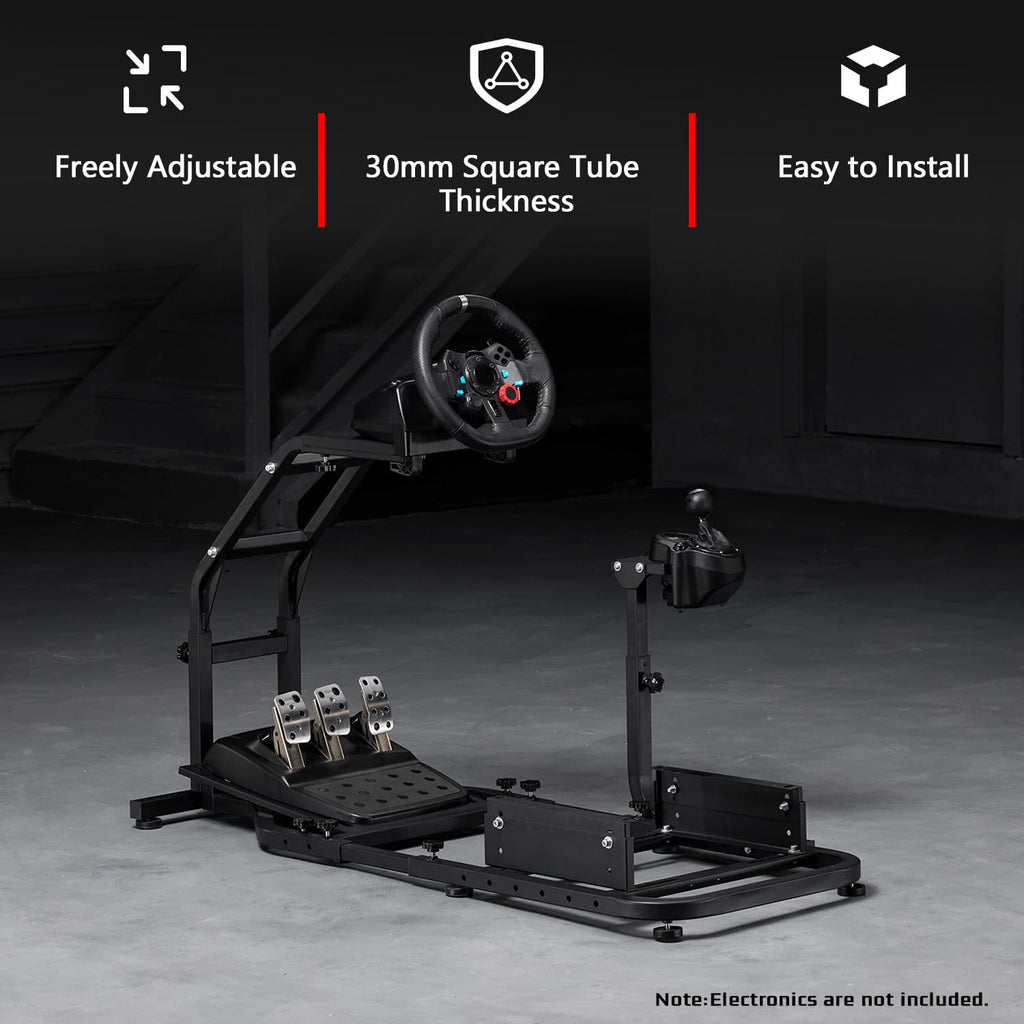 Dardoo Racing Simulator Cockpit Gaming Frame Fit for Logitech G27 G29 G920 G923,for Thrustmaster T300,for Fanatec,Adjustable Driving Steering Wheel Stand,Not Included Wheel, Pedal and Seat