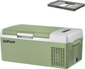 Setpower FC15 Portable 12v Refrigerator with Slide, -4℉-68℉ Fast Cooling Car Refrigerator, 15L/15.8Qt Car Fridge Portable Freezer with 12/24V DC & 110/240V AC, Electric Cooler (Green)