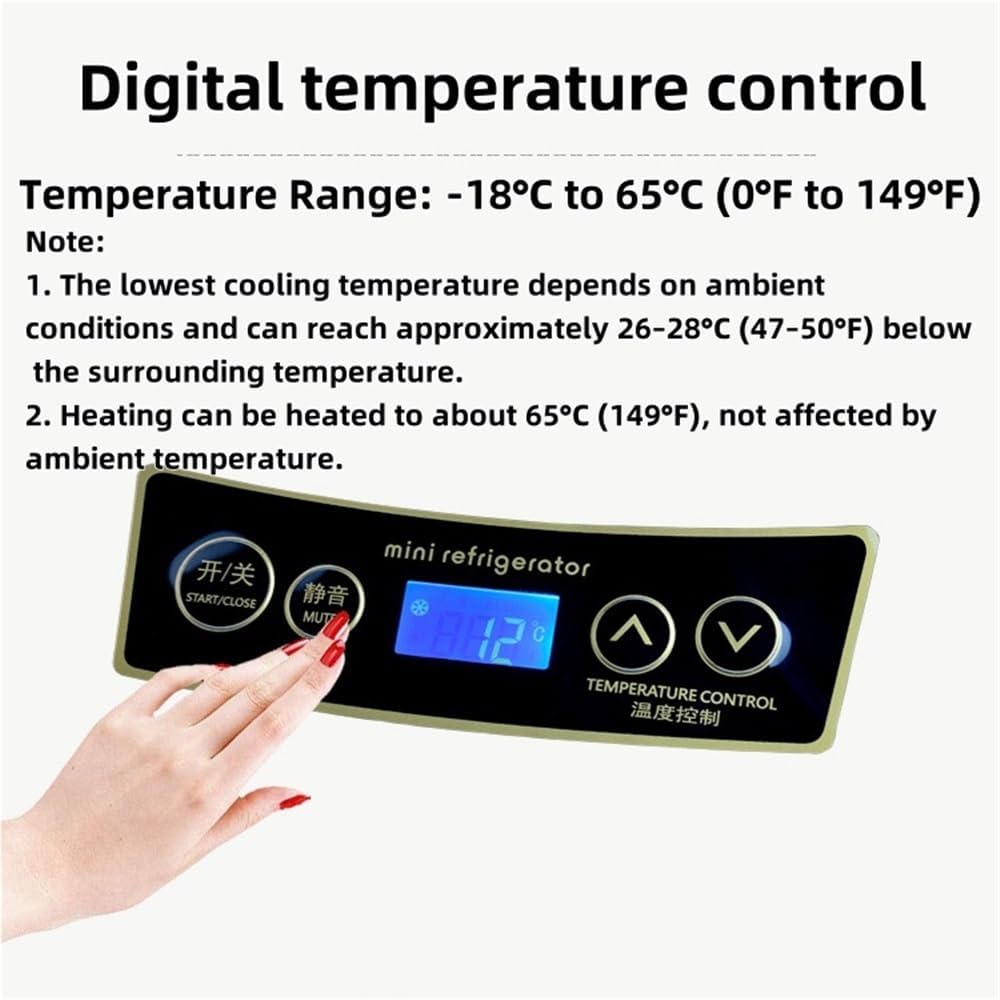 28L/30Qt Portable Car Refrigerator with Digital Display, Electric Cooler & Warmer, 0°F to 149°F, 12/24V DC & 110V AC, Fridge for Camping, RV, SUV, Travel, Home