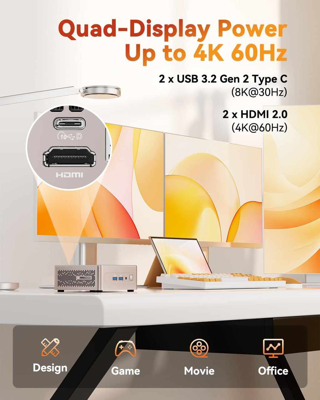 GEEKOM [Designed Bulk Orders] A5 Mini PC 2026 with AMD Ryzen 7 5825U, 16GB DDR4, 512GB NVMe SSD, 2.5' SATA HDD, Radeon Vega 8 Graphics, Windows 11 Pro, 8K Quad Display, Dual HDMI, SD 4.0 Slot