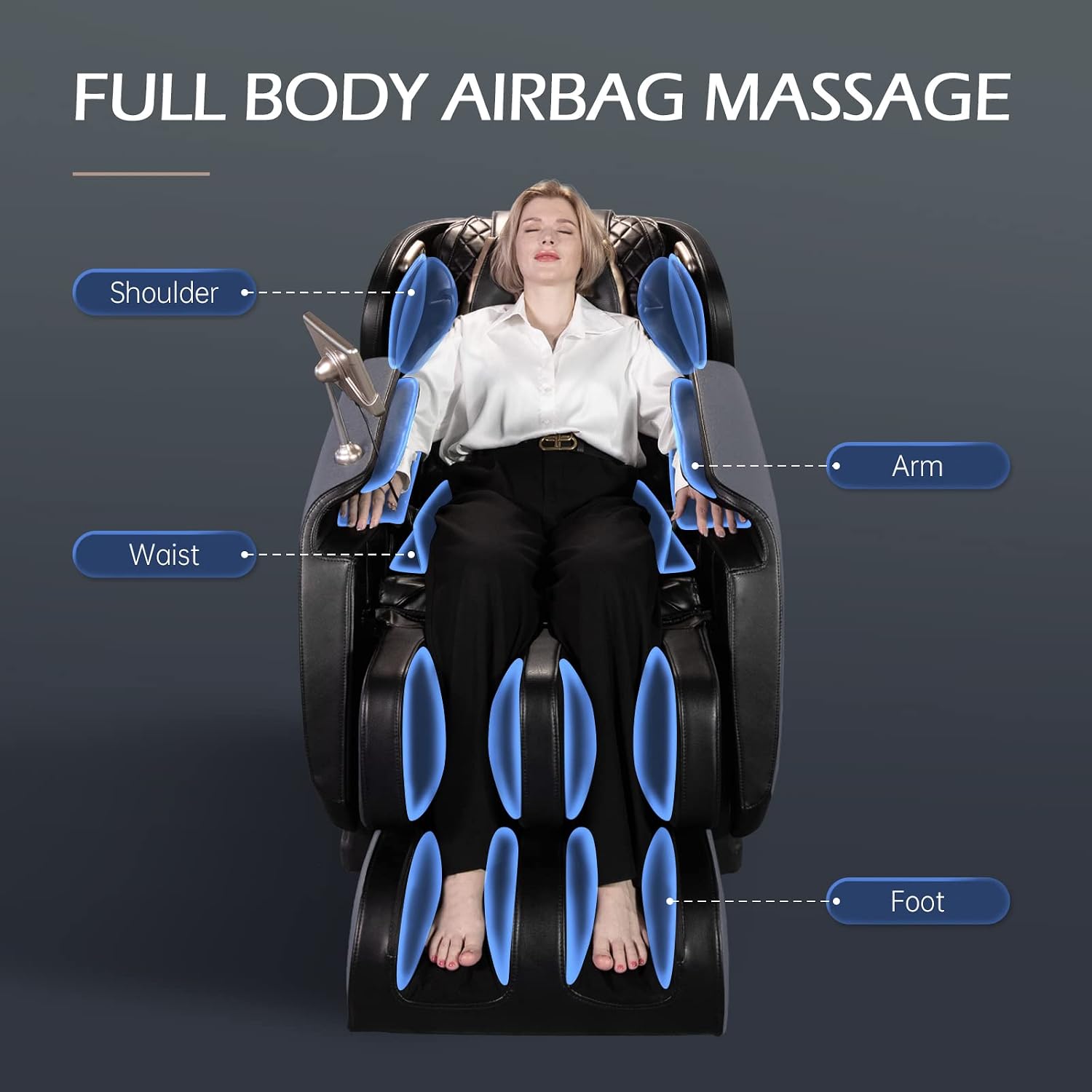 Real Relax 2022 Updated Massage Chair, Full Body Zero Gravity Shiatsu Robots Hands SL Track Massage Recliner with Bodyscan Bluetooth Heat, Favor-05