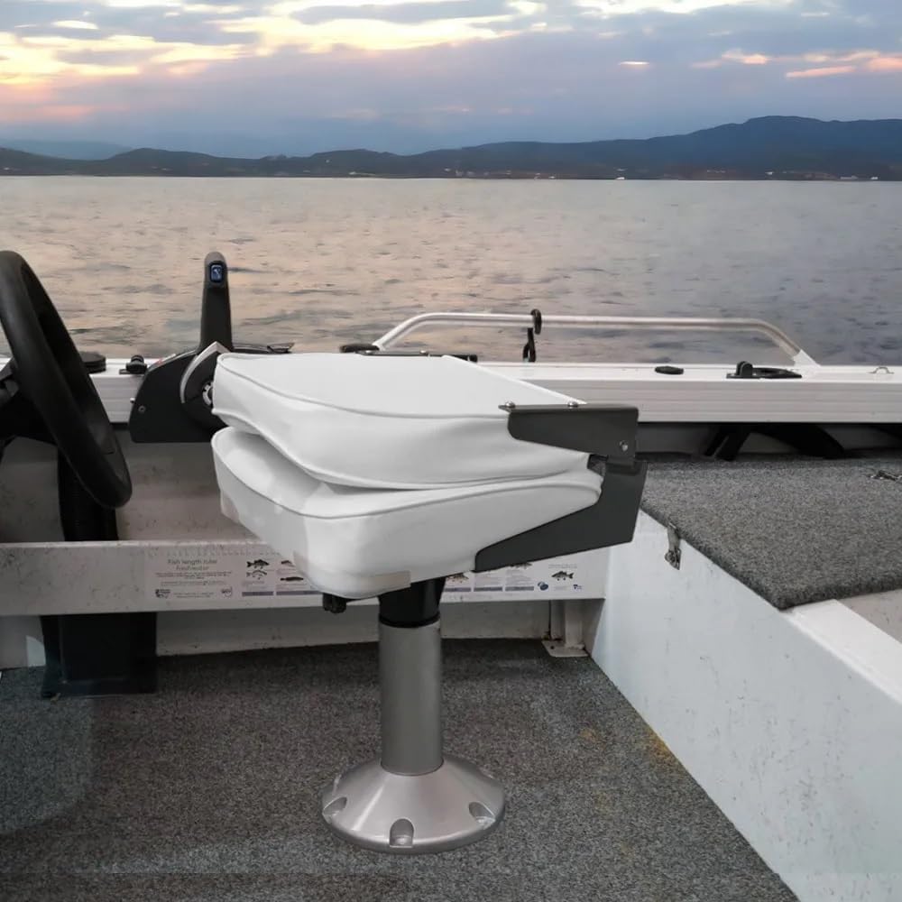 Oceansouth Deluxe Folding Boat seat (Grey/Charcoal) Fishing Folding Chair Accessories Kayak Boat Seats seat Covers Back Pack Canoe Paddle Board Waterproof Cushions Boating Swivel Chairs Jon Bench