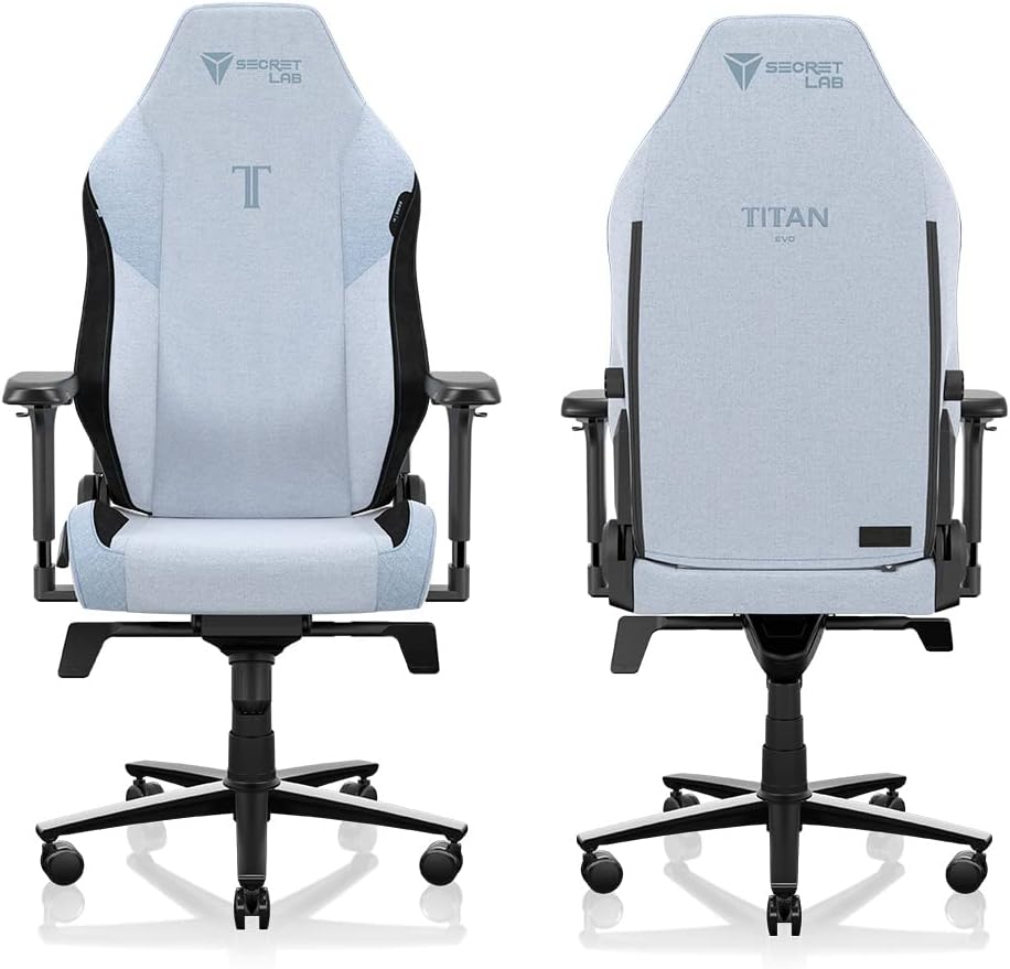 Secretlab Titan Evo Frost Blue Gaming Chair - Reclining - Ergonomic & Comfortable Computer Chair with 4D Armrests - Magnetic Head Pillow & 4-Way Lumbar Support - Small - Blue - Fabric
