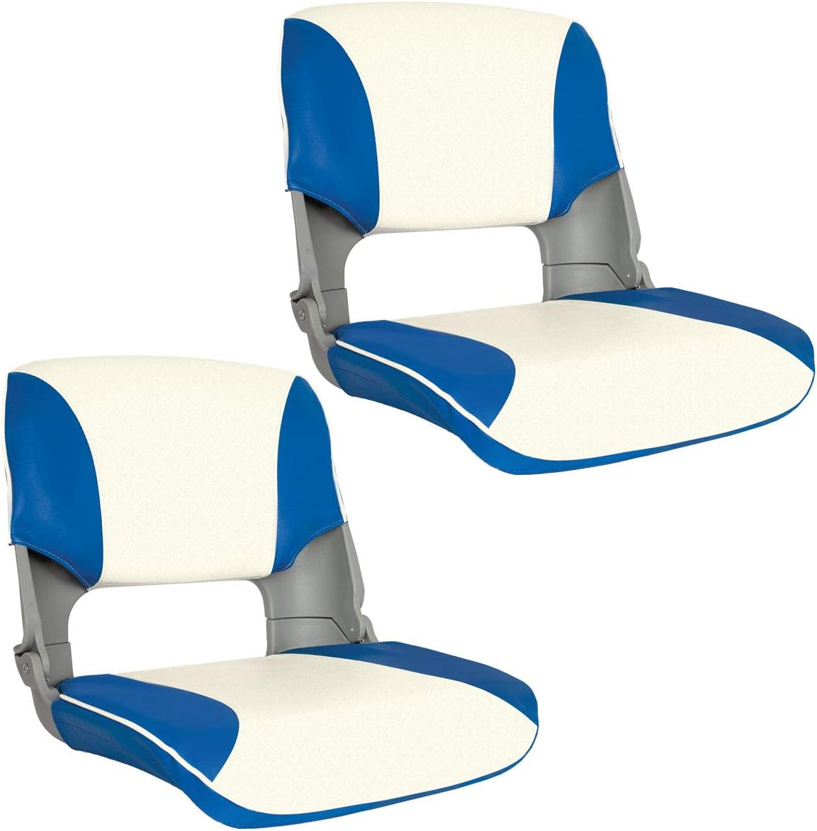 Oceansouth Skipper folding boat seat (Blue/White) seat boat fishing seats canoe with back support paddleboard kayak cushion covers waterproof cushions swivel bobber jon bass accessories mount base