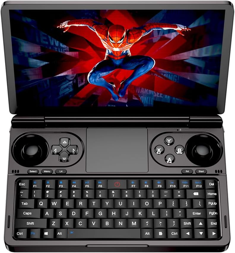 LANRUO GPD Win Mini 2025 [AMD AI 370-32GB+2TB] 7 Inches Mini Handheld Win 11 PC Game Console Gameplayer 1920X1080 Touchscreen Laptop Tablet PC (Black, AI 370-32GB+2TB)