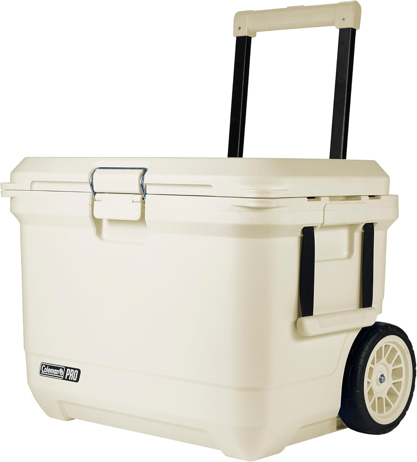 Coleman Pro Heavy-Duty 55qt Wheeled Ultra-Light Premium Hard Cooler, Extra-Thick Insulation Keeps Ice up to 5 Days, 92-Can Capacity, Heavy-Duty Wheels