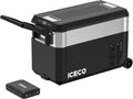 ICECO JP40 Pro 12 Volt Refrigerator, Portable Fridge with Wheels, 12V Car Freezer Powered by SECOP, DC 12/24V AC 110/240V, 40.7 Quart, -4℉～68℉, With 250Wh Magnetic Battery