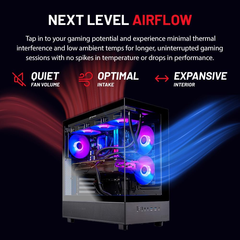 Skytech Azure Gaming PC Desktop, Ryzen 7 7700 3.8 GHz (5.3GHz Turbo Boost), NVIDIA RTX 5070 12GB GDDR7, 1TB Gen4 NVMe SSD, 32GB DDR5 RAM 6000 RGB, 850W Gold PSU, Wi-Fi, Win 11