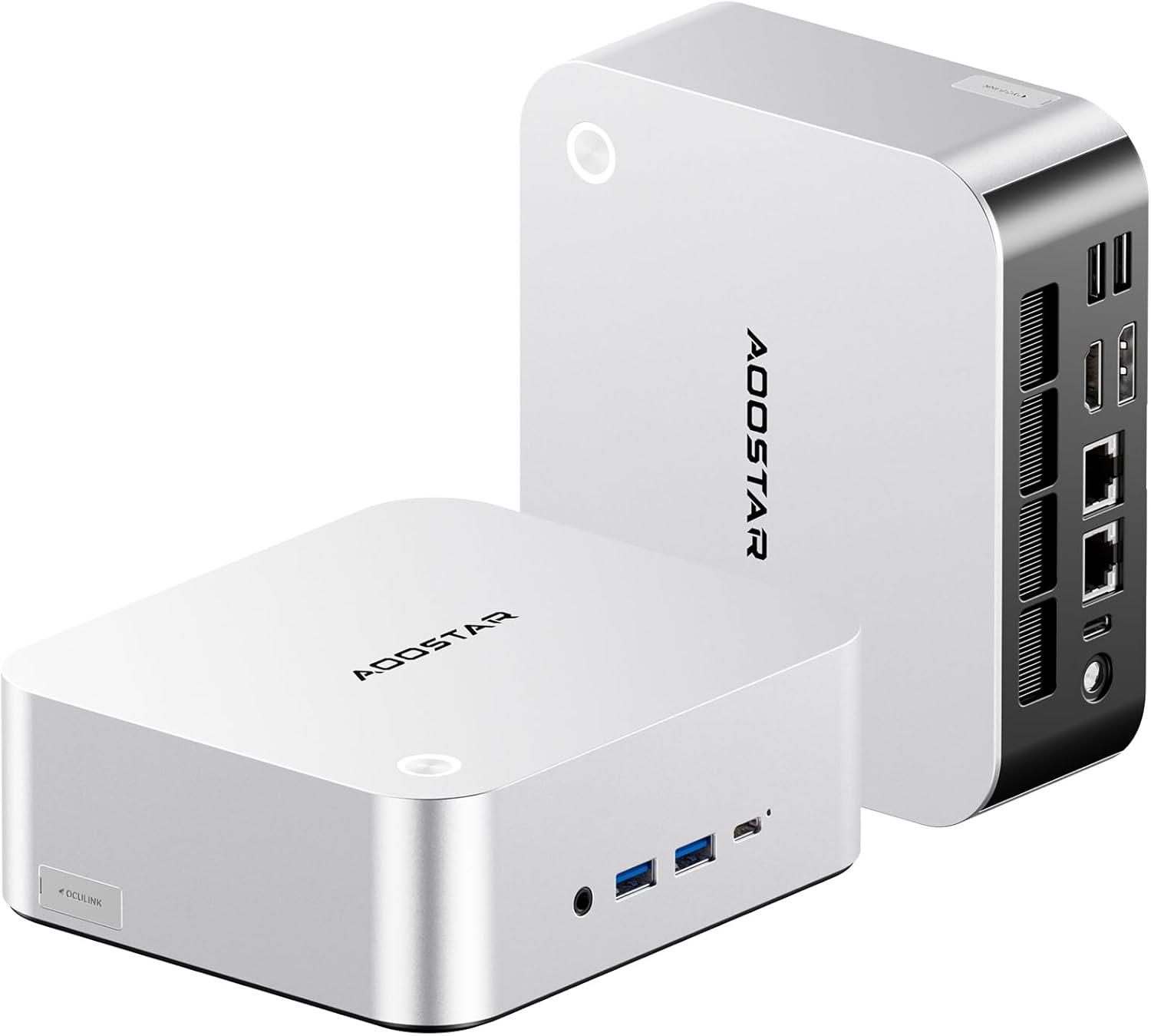 AOOSTAR MACO AMD R7 H255 Mini PC(8C/16T,up to 4.9 Ghz), NO RAM/SSD/OS Mini Gaming PC with OCULINK/ 2*USB4/HD2.1/1 xDP 1.4, 2X 2.5G LAN,2*M.2 Slots