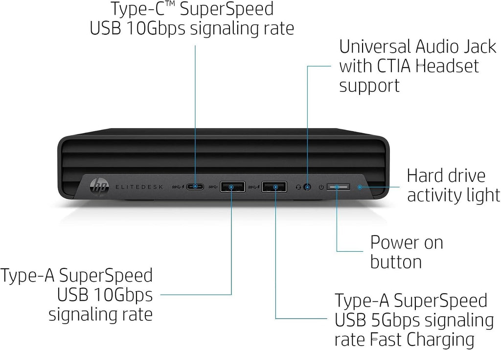 HP EliteDesk 800 G6 Mini Desktop Business Computer, Core i5-10500T Processor, 16GB RAM, 1TB PCIe SSD, RJ-45, Displayport, SUB KB & Mouse, Wi-Fi, BT, Windows 11 Pro (Renewed)
