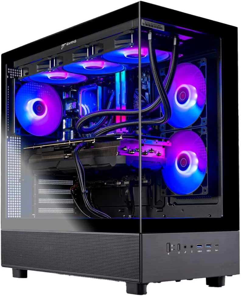 Skytech Gaming Azure 3 Desktop PC, Ryzen 7 7700X 4.5 GHz (5.4GHz), NVIDIA RTX 5070 12GB, 1TB Gen4 NVMe SSD, 32GB DDR5 RAM 6000 RGB, 850W Gold PSU, 360mm ARGB AIO, Wi-Fi, Win 11