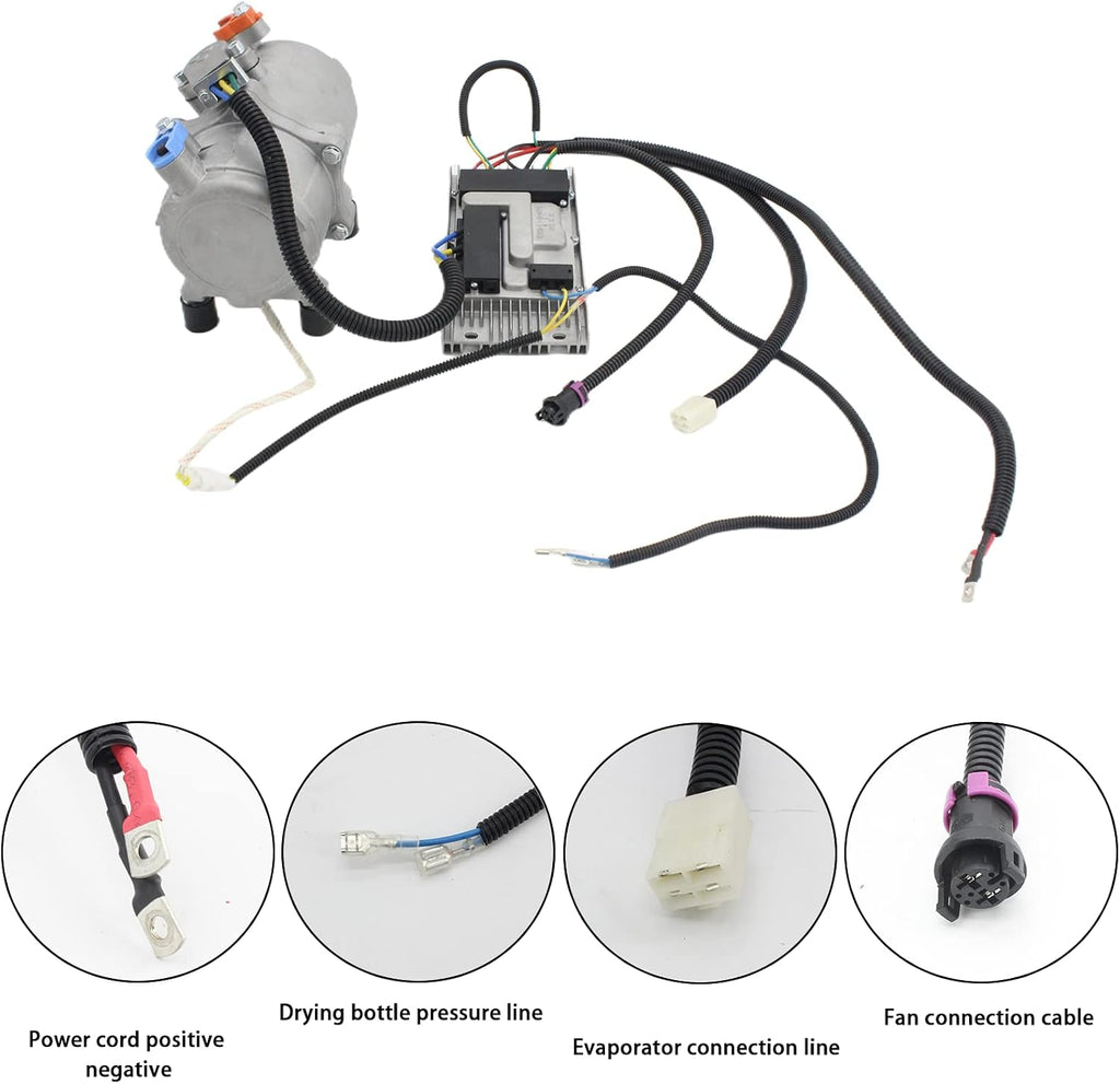 Automotive Air Conditioning Electric Compressor, 12V Air Conditioner Compressor Retrofitted with Fuel Free Electric New Energy Compressor (12V)