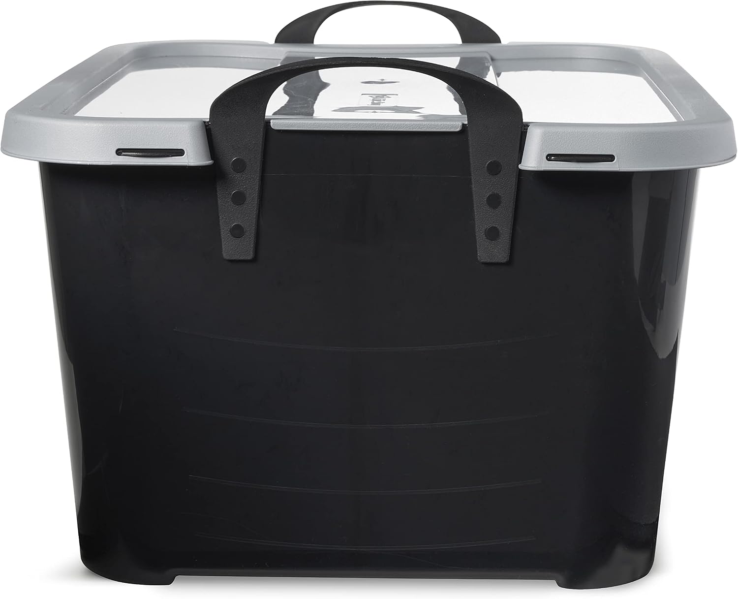 Life Story 18 Pack Heavy Duty Stackable Storage Bin, 55 Quart Home Organizer, Versatile Lightweight Locking Bins with Carrying Handles, Black/Gray