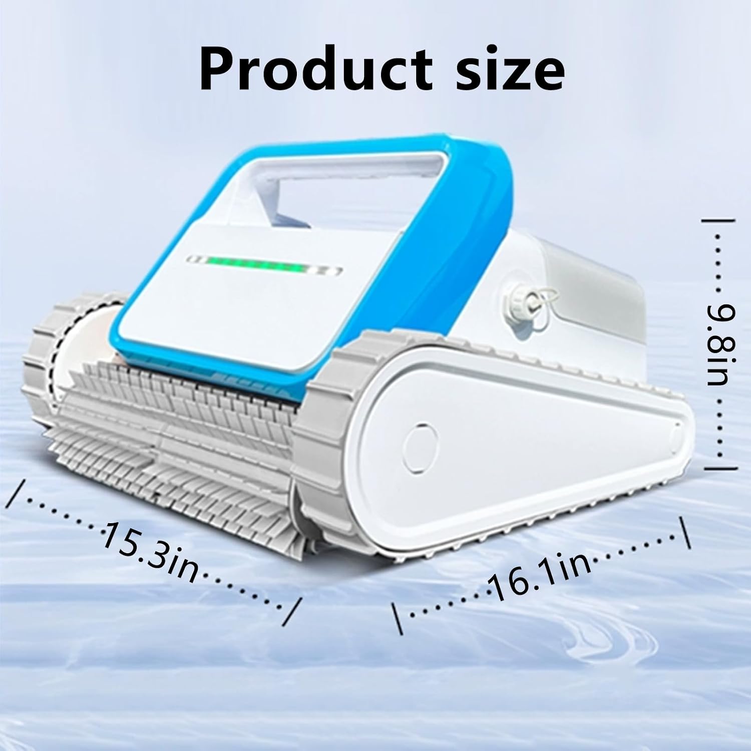 Automatic Pool Cleaner,Pool Cleaning Robot with Wall Climbing,Cordless Robotic Pool Vacuum,Suitable for Walls and Floors of 2690 Square Feet Pool(Color:Blue)