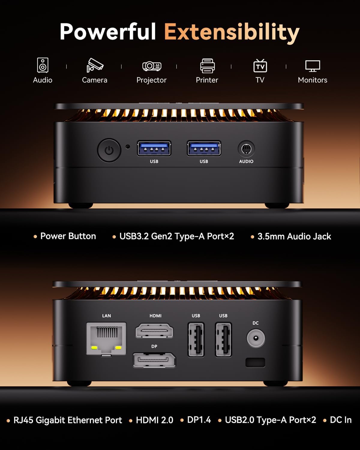 KAMRUI Essenx E1 Mini Computer with N95 Processor, 12GB LPDDR5 256GB M.2 SSD Mini PC, Small PC Support Dual 4K, WiFi, Ethernet, Bluetooth, Mini Desktop PC for Business
