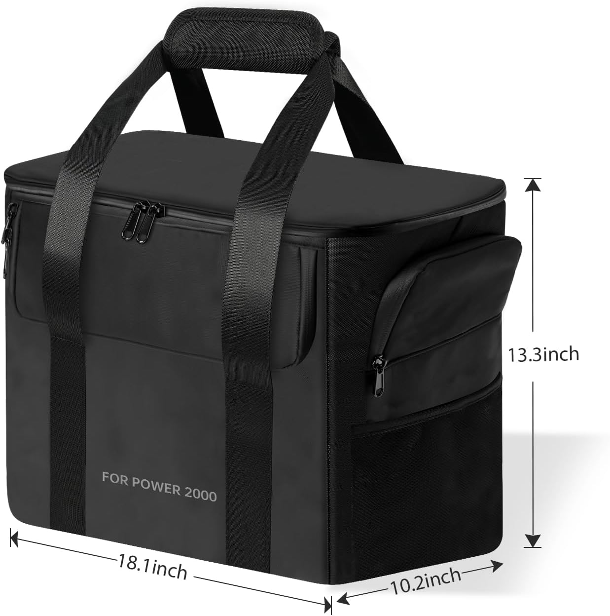 sarlar Carrying Case for DJI Power 2000 Portable Power Station, Travel Storage Bag Anti-collision Scratch-proof and Waterproof with Back and Sides Pockets for Charging Cable and Accessories