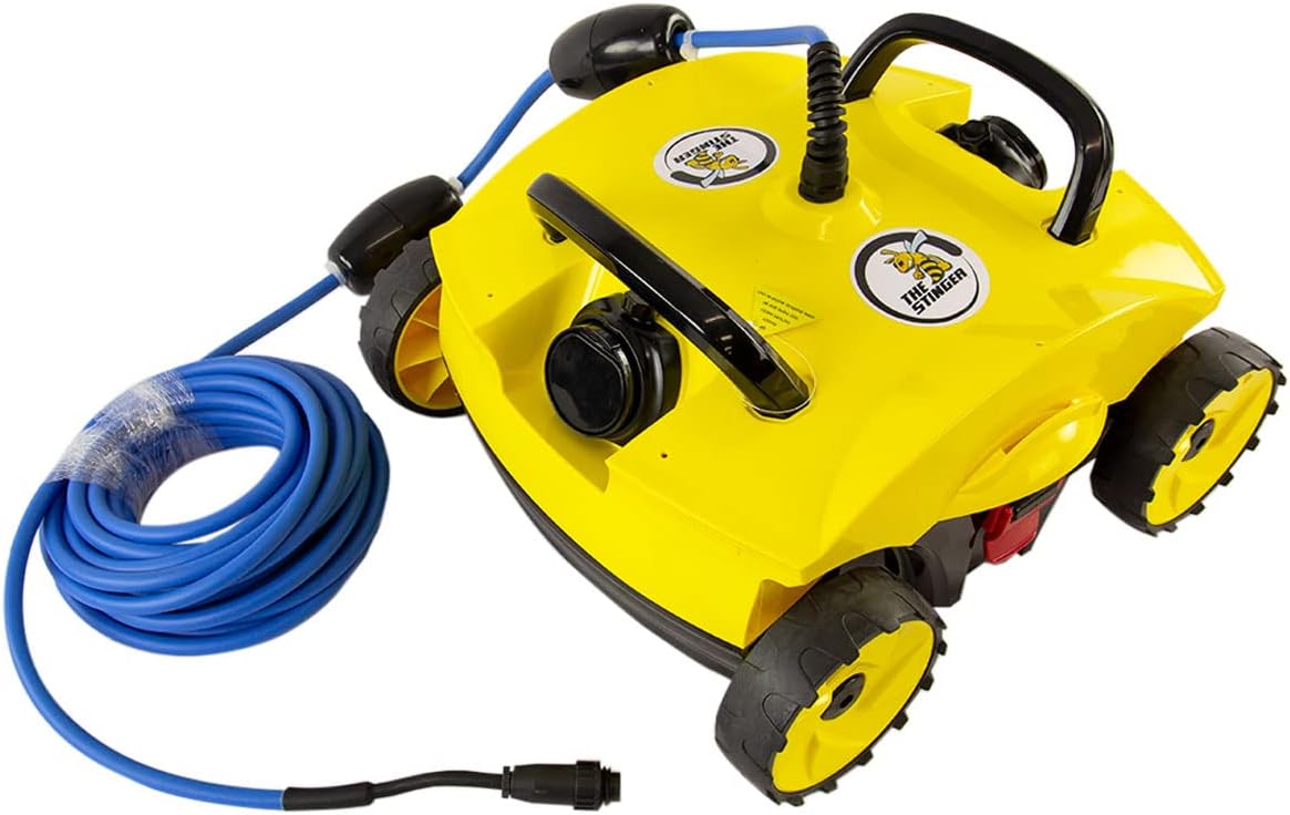 Aqua Select Stinger Robotic Pool Cleaner | Automatic Above Ground Pool Vacuum with Dual Filters, Bottom Scrubbers & 40 ft Cord | Fast Cleaning Up to 85 GPM | No Bags Required