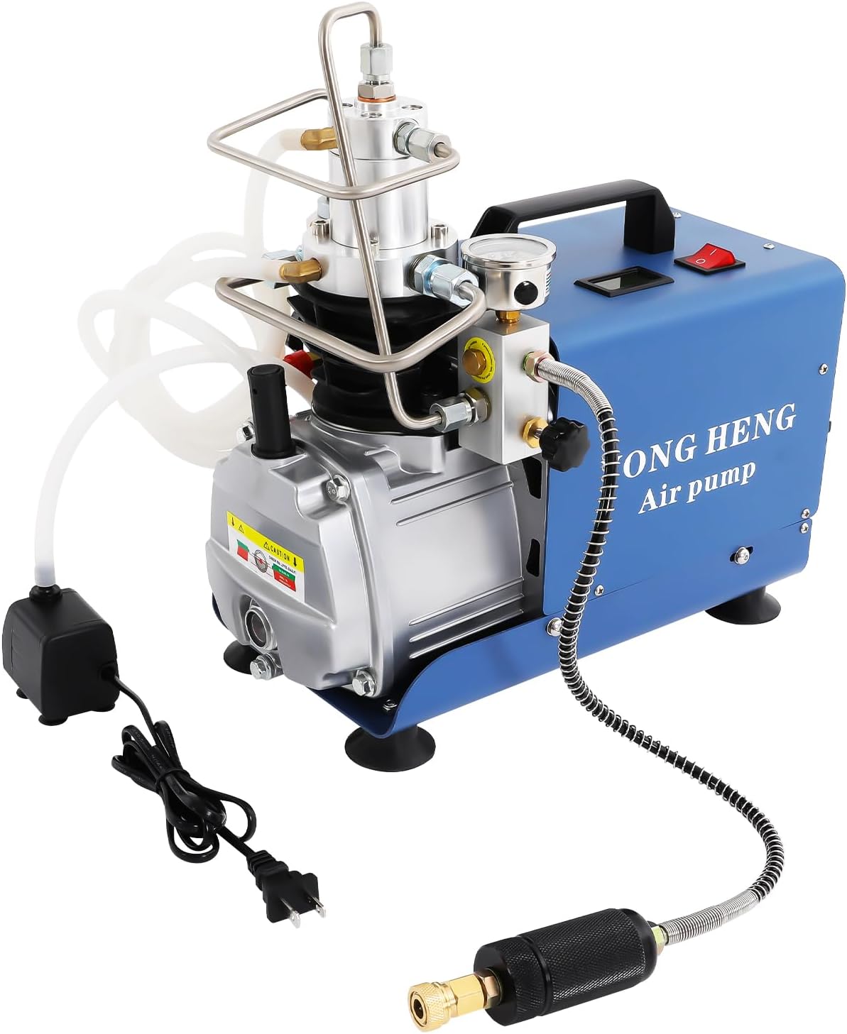 Electric 4500psi PCP Air Compressor Pump, 30MPa Portable High Pressure Air Compressor Inflator PC P, Two-Stage Compression PCP Air Pump