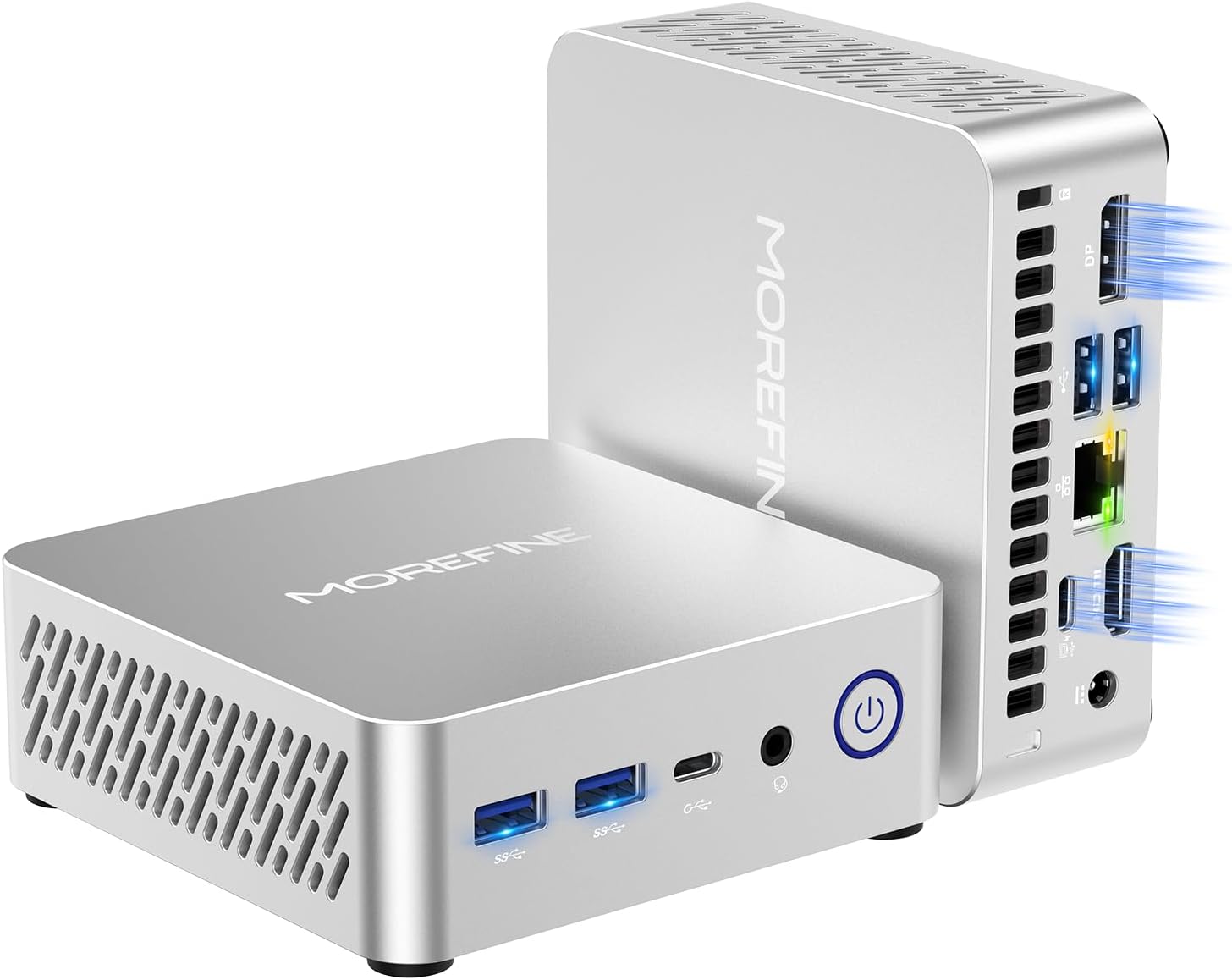 MOREFINE M700 Mini PC, Ryzen 7 7735U (8C/16T, up to 4.75Ghz), Mini Desktop Computer 16GB DDR5 512GB NVMe SSD, Small PC Desktop Support 4k Dual Display WiFi6/BT5.2/USB3.2
