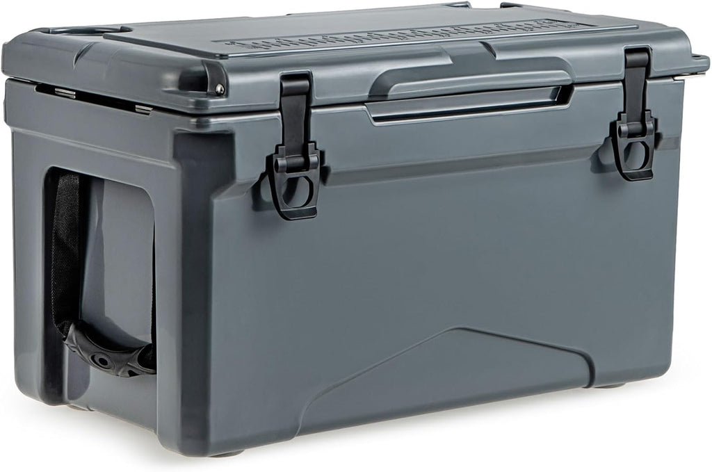 Goplus Cooler, Insulated Large Ice Chest with Portable Handles, Integrated Cup Holders, Leak-Proof Tight Latches, 5-7-day Ice Retention, Heavy Duty Hard Coolers for Beach, Picnic, Camping, Boat