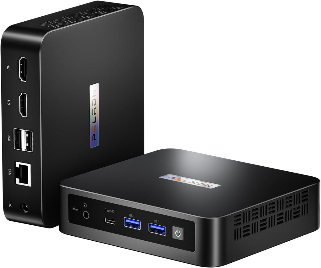 PELADN Mini PC,Twin Lake N150(Upgraded N100),16GB DDR4/512GB SSD,Type-C/Dual HD,Mini Desktop Computer,WiFi5 4K/60Hz Triple-Display USB3.2/BT4.2 Mini Computers for Home Business