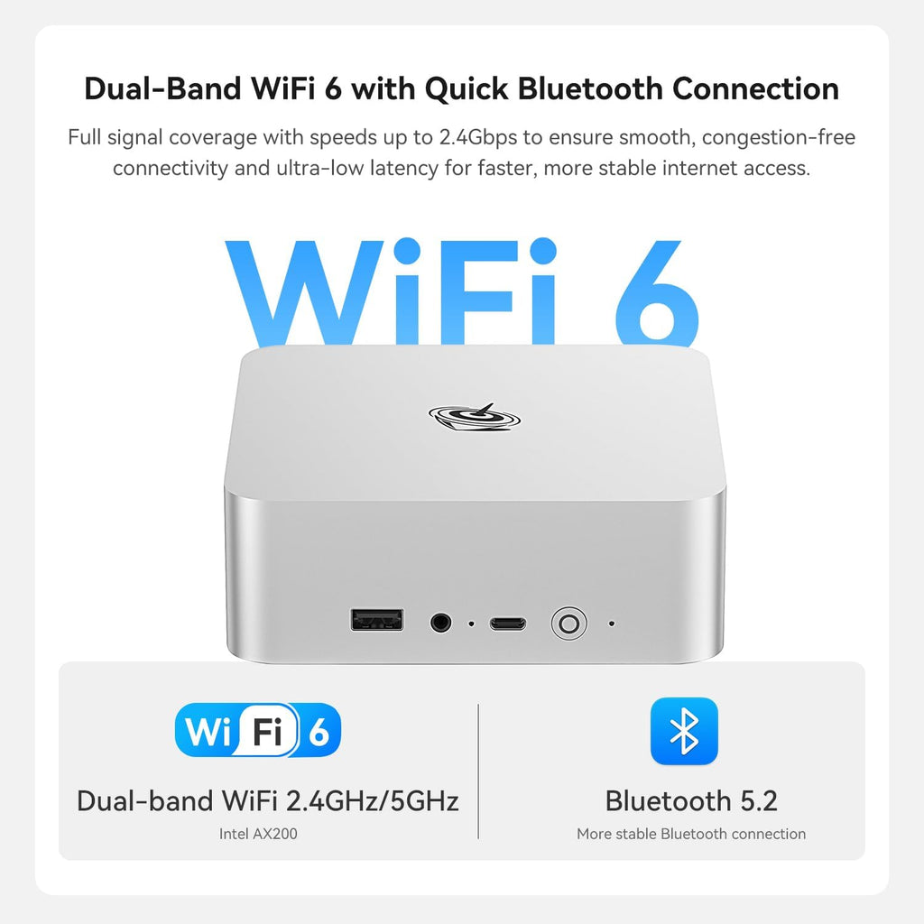 Beelink EQi13 Pro Mini PC, Intel Core i5 13500H (up to 4.7GHz) 12C/16T, Mini Computer 32GB DDR4 3200MHz 1TB PCIe4.0 SSD, Desktop Computer Built-in PSU/Dual Display/4K 60Hz/WiFi6/BT5.2/HTPC/Home/Office
