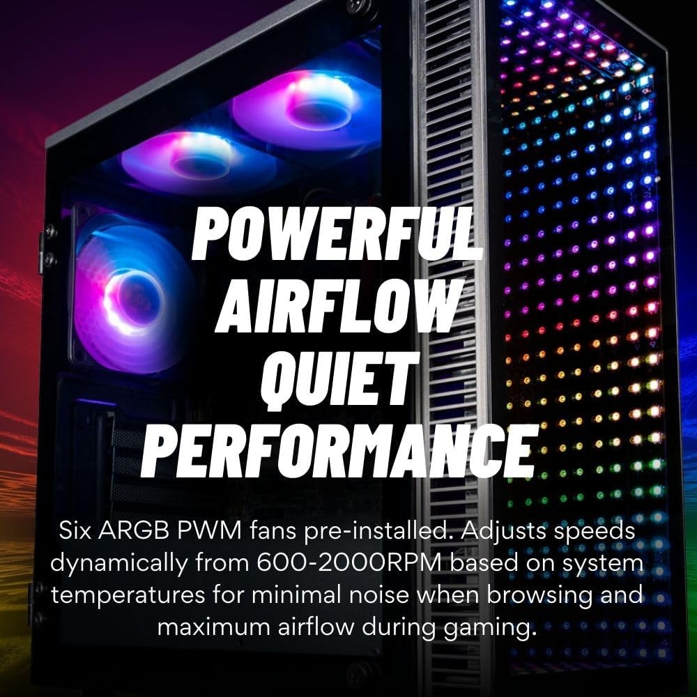 Continuum Micro RTX 5080 16GB, 20-Core Intel Ultra 7 265KF CPU, 32GB DDR5 RAM, 2TB Gen4 NVMe SSD, Gaming Desktop PC w/Windows 11 Pro, 3-Year Warranty, RGB Keyboard+Mouse, Internal Wi-Fi 6E