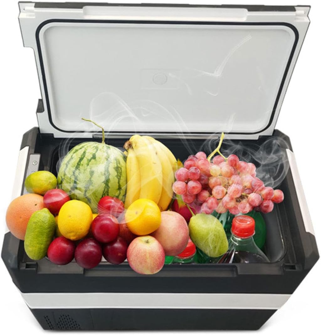 Car Refrigerator, Portable Compressor Freezer Fridge Electric Coolers with 12/24V DC & 100~240V AC for Christmas's Day Gift, Skincare, Beverage, Food, Home, Office and Car,45L