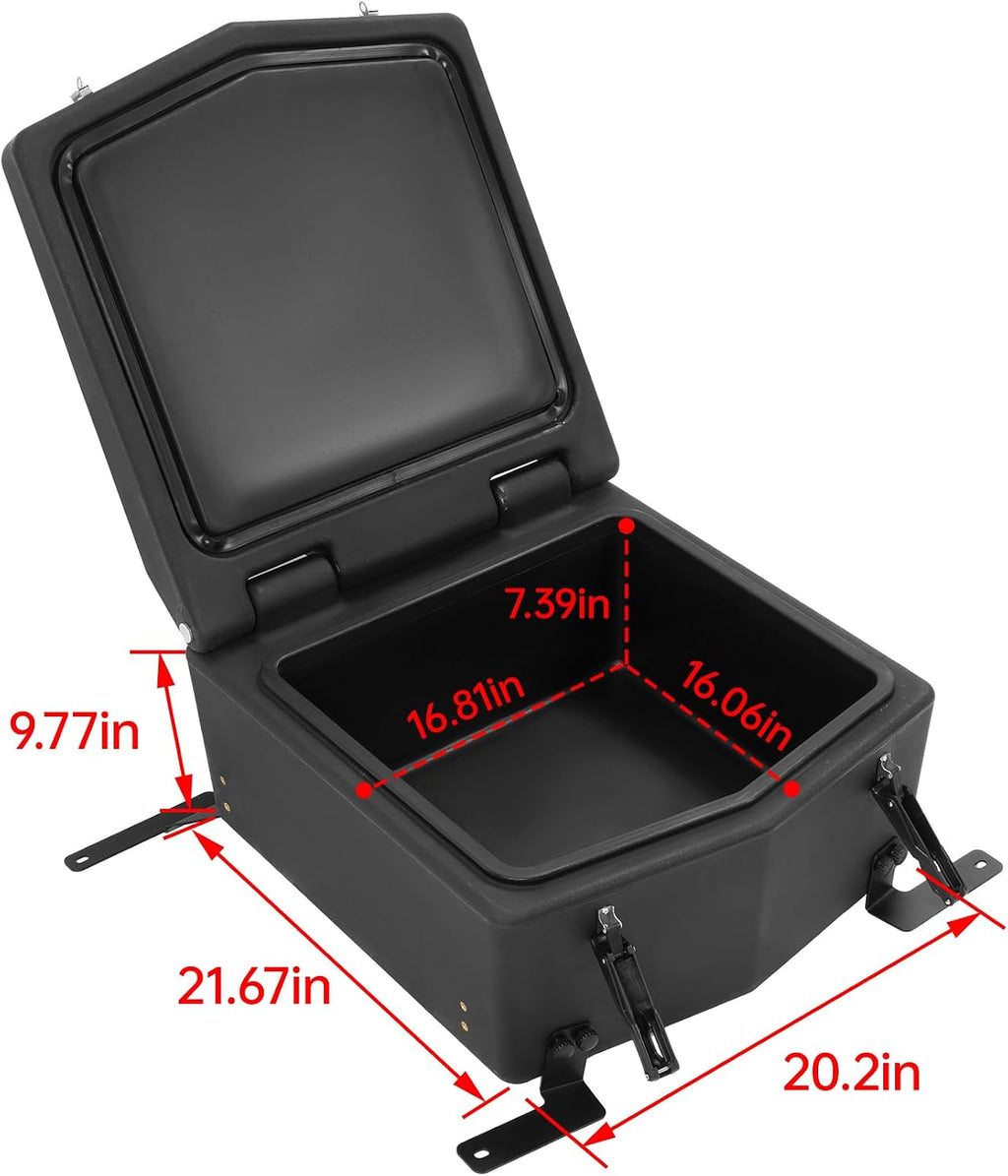 Insulated Cooler Trunk Storage Box Compatible with 2020+ Kawasaki Teryx KRX 1000 30 Liter Capacity Two Built-in Cup Holders Plastic+Steel